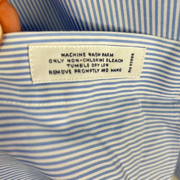 Brooks Brothers Blue White Striped Classic Fit Buttondown LS Shirt Sz 17-36 - Picture 6 of 9